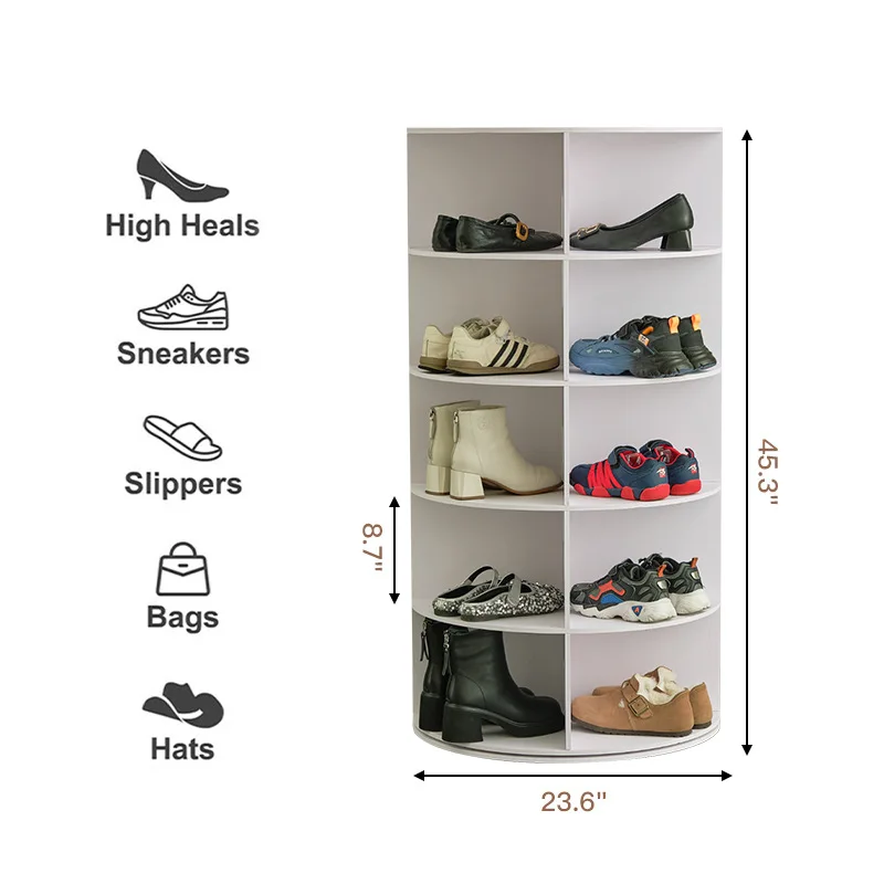 Fotografia 7: Suporte giratório para sapatos, suporte para bolsas 360 °   Suporte giratório para sapatos, de várias camadas