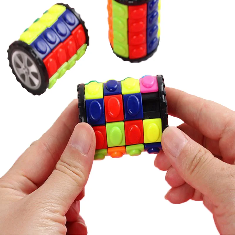 Kids Cylinder Corn Puzzle Wheel Rotating 3D Magic Tower Cube Professional Speed Cubo Magico Educational Toys Christmas Gifts