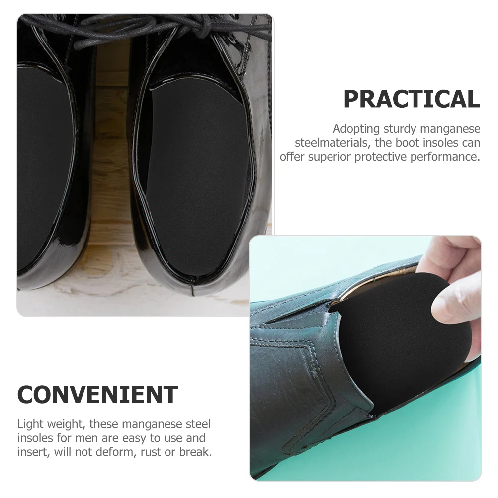 Stainless Steel Anti-nail and Anti-puncture Insoles for Men Women Work Shoes Inserts Cushions Manganese Basketball