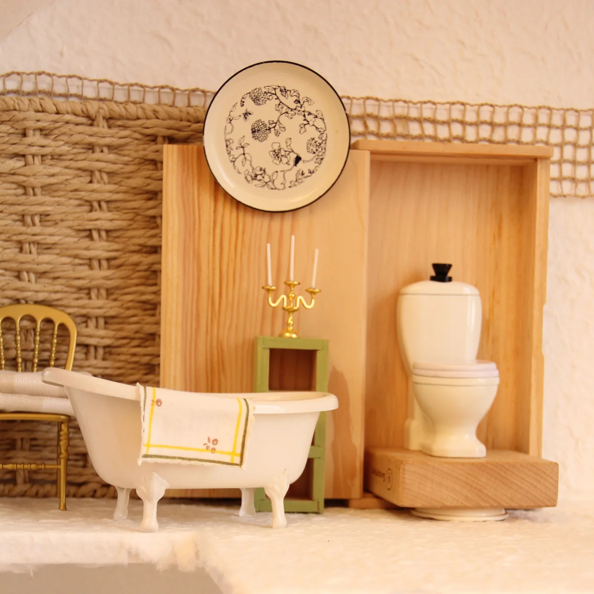 أثاث بيت الدمى المحاكاة المصغرة 1:12 حوض استحمام من الحديد المطاوع مغسلة المرحاض مناسبة لزينة الحمام Bjd Ob11 #6