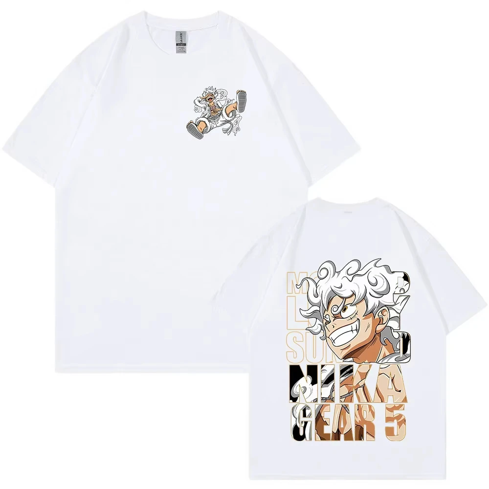 

One Piece Monkey D Luffy Gear 5 Cotton TShirt Streetwear Casual Hip Hop Style