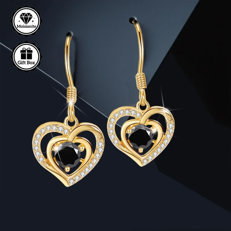 

Ювелирные изделия LAMVOICE для женщин/серьги с 1-каратным муассанитом, гипоаллергенный крючок, рождественский подарок для ювелирных изделий высокого качества