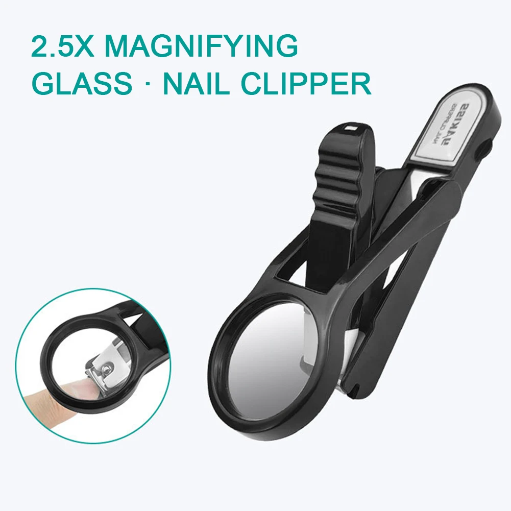 Nail Clipper With Magnifying Glass Stainless Steel Elderly Nail Clippers Anti-Splash Precise Cutting Nail Trimming Tool For Home