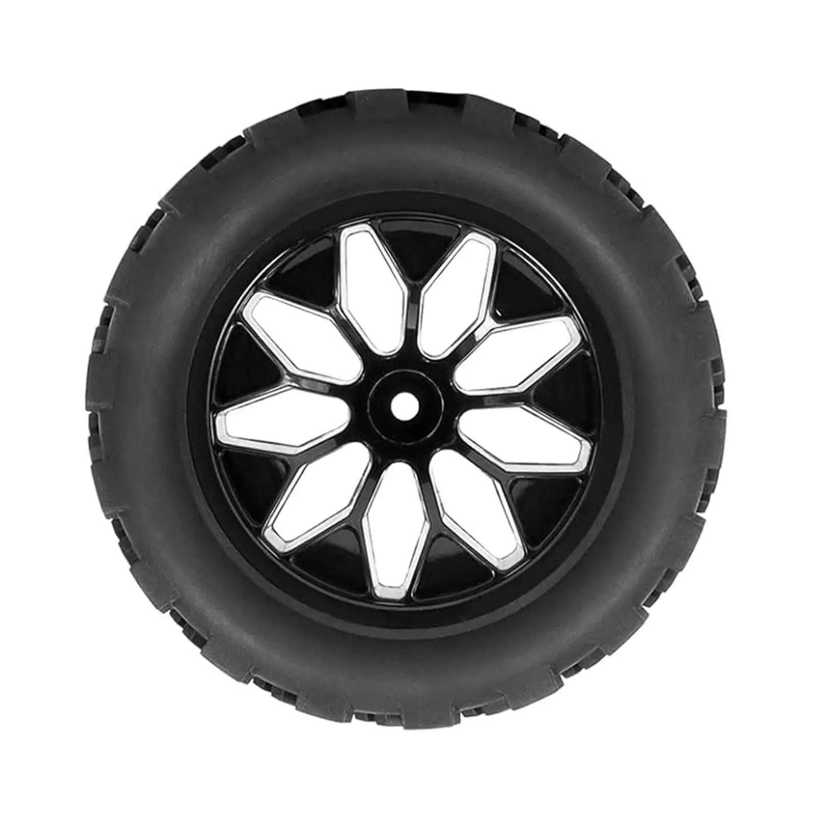 

4x RC Truck Wheel Tires Tires with Wheel Rim Dia 12.8cm Spare Parts Replacement Accessories 1/10 RC Hobby Car Upgrade