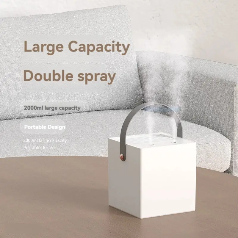 New Square Capacity USB Home Simple Double Spray Humidifier Office Creative Gift Silent Humidifier