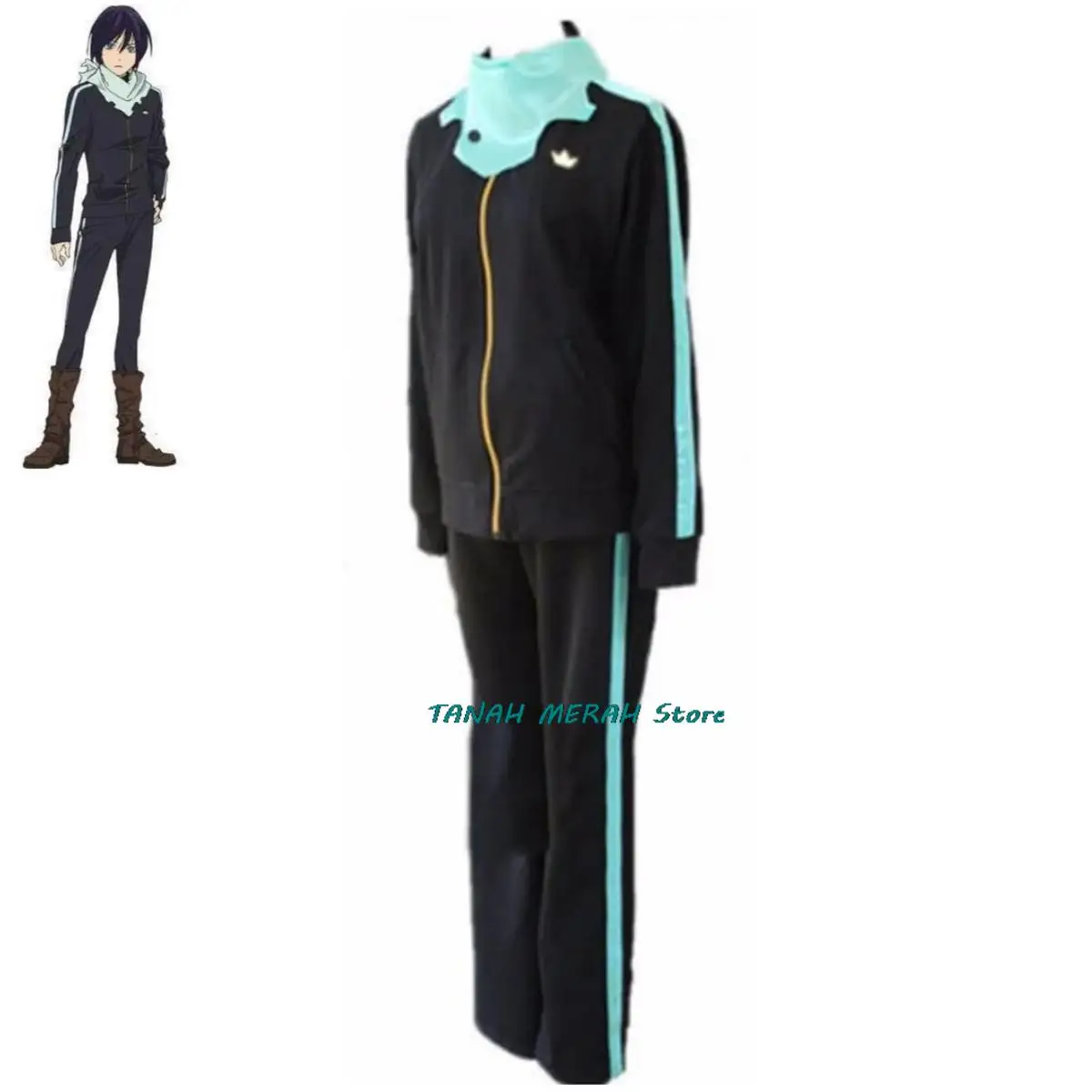 Anime Noragami Yato Cosplay Costume Stray God Purple Wig Sports Clothes Set Uniform Adult Man Woman Halloween Carnival Suit