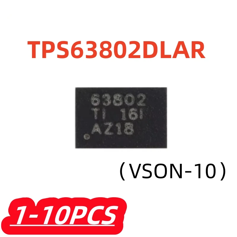 1-10 Pçs/lote Novo TPS63802DLAR TPS63802 VSON-10 2A Chip Conversor Buck Boost de Alta Eficiência e Baixo QI