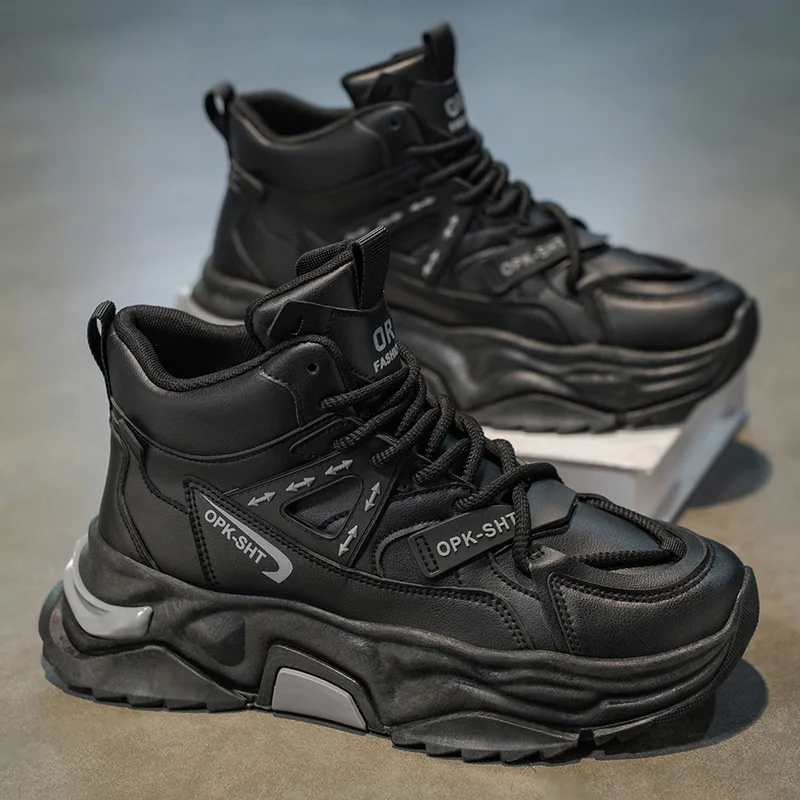 ارتفاع أعلى تنفس المضادة للانزلاق رجل الأحذية 2025 الخريف Hot البيع أحذية رياضية رجالية موضة مريحة جديدة الذكور تشغيل أحذية رياضية