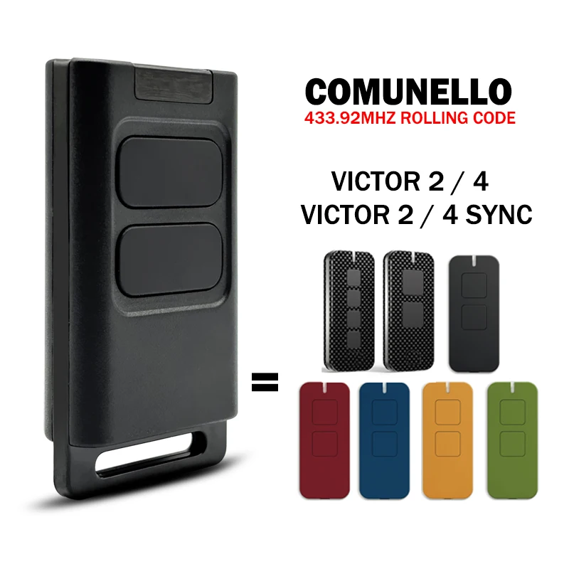 

New Comunello VICTOR 2 4 RC SYNC 433MHz Rolling Code Garage / Gate Remote Control Transmitter Comunello Automation Radio Control