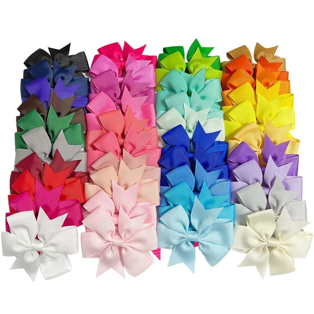 20/40PCS Baby Girls Hair Clips 3inch Grosgrain Ribbon Hair Bows with Clips Kids Hairpins Cute Hair Accessories