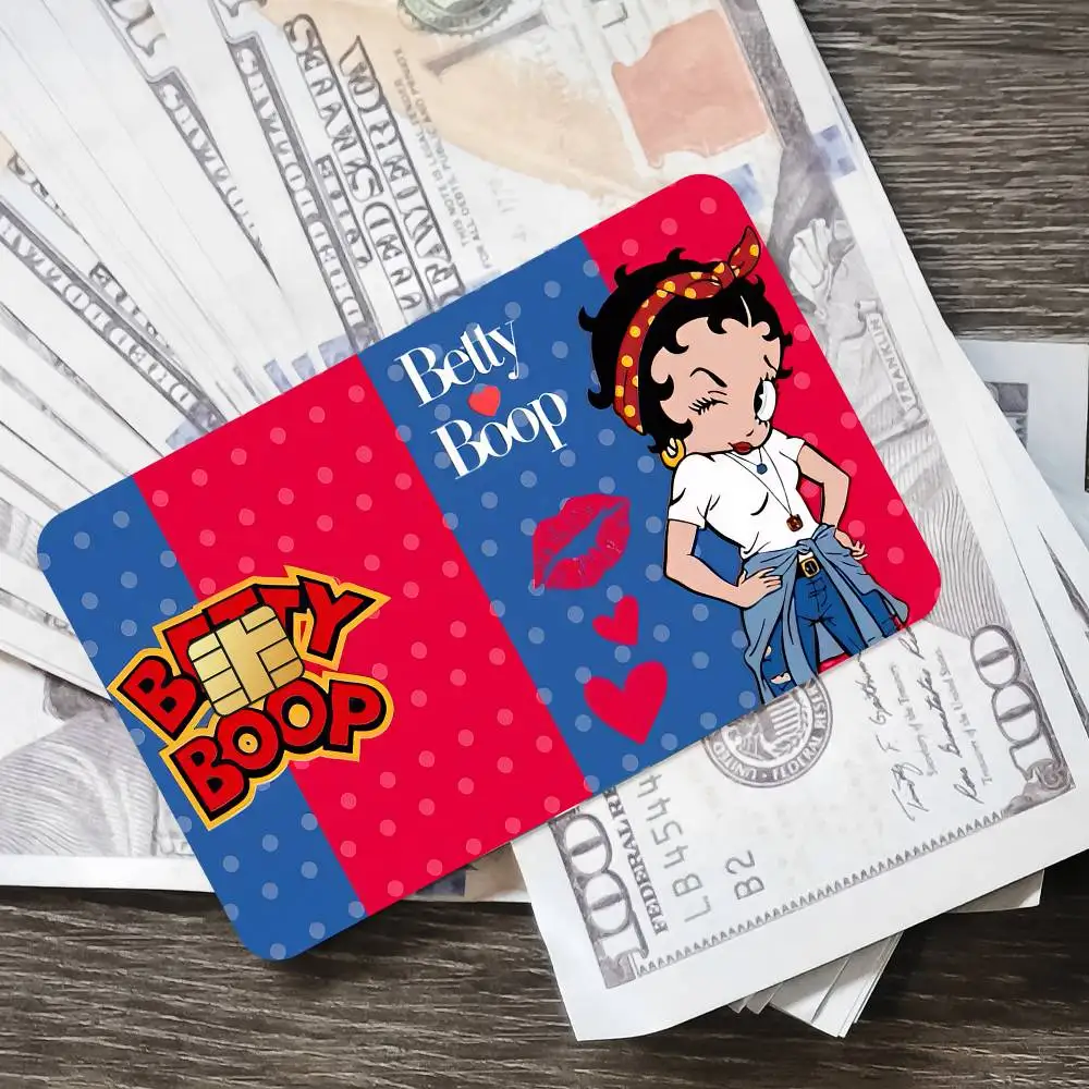 Cartoon B-Betty Cute B-Boop K Bank Kreditkarten Busfahrkarten Aufkleber Coole Dekoration Wasserdicht 4 Stück Karten – Detail 16