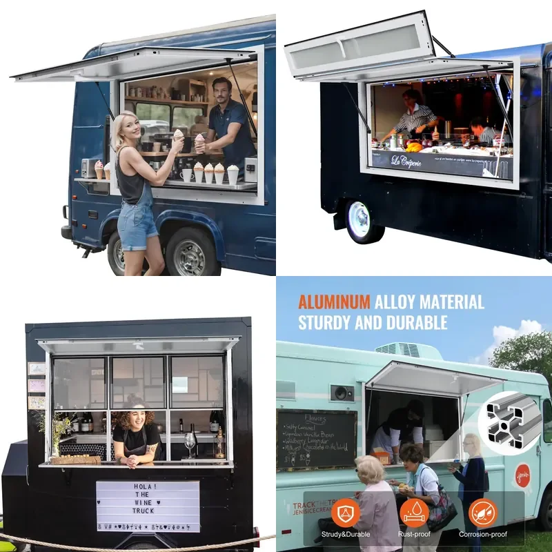 New Style Custom BBQ Concession Trailer Coffee Cart Hot Dog Ice Cream With Fully Equipped Food Truck Trailer
