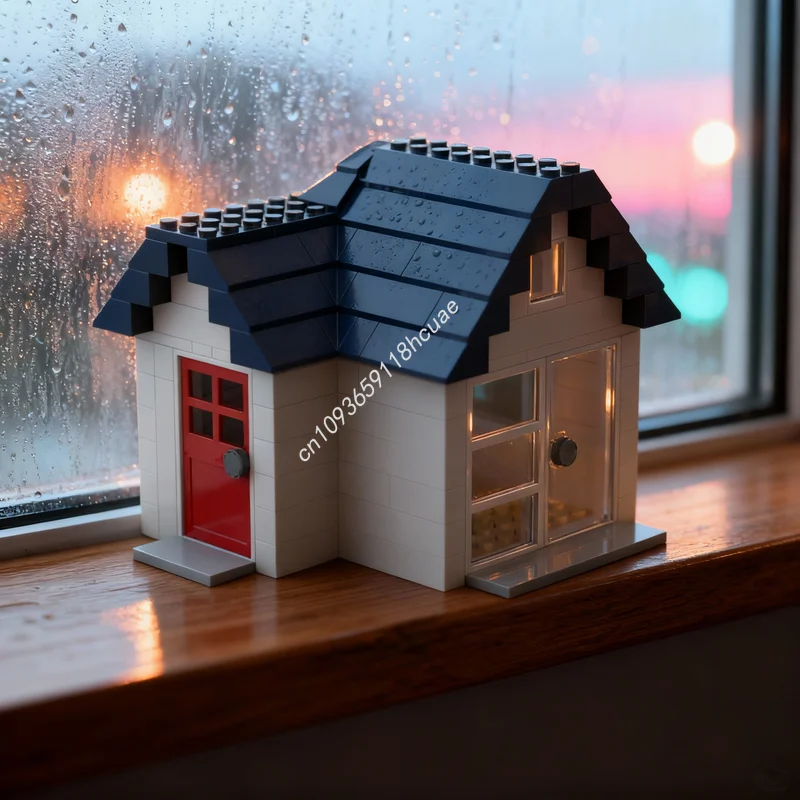 136 pièces MOC Modèle de maison blanche modulaire Streetscape, Blocs de construction, Jouet de construction, Cadeaux de Noël, Idée créative DIY, Briques