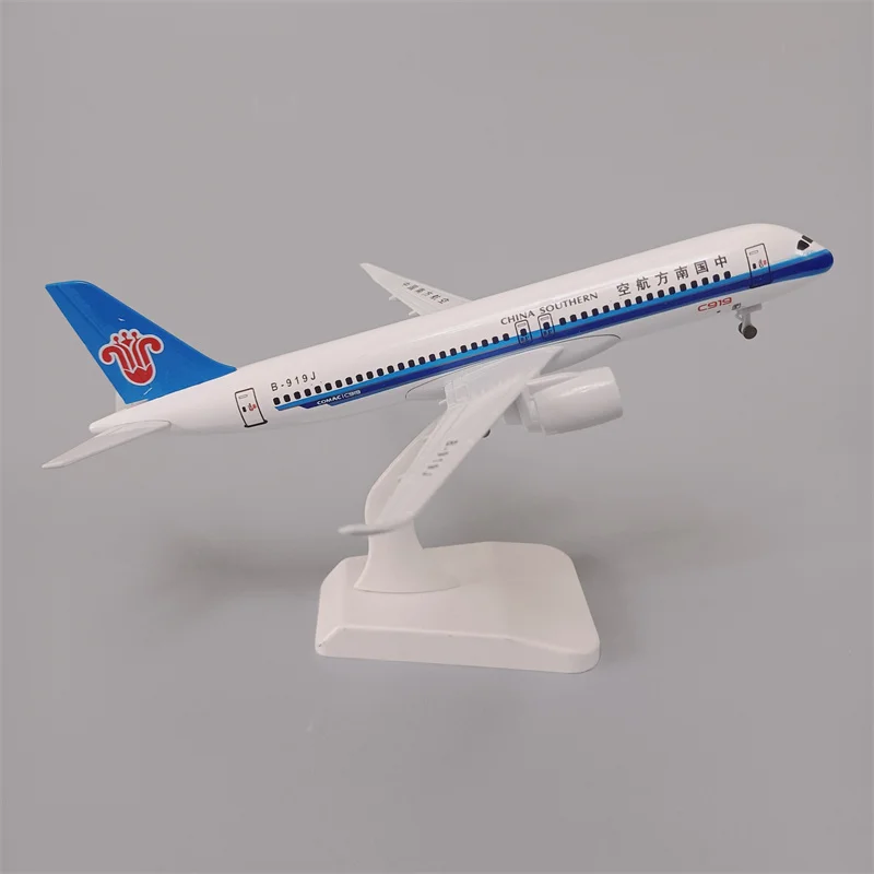 19cm Air China Southern COMAC C919 Airlines Aircraft Diecast Airplane Model Plane Aircraft with Wheels Landing Gears Aeroplane