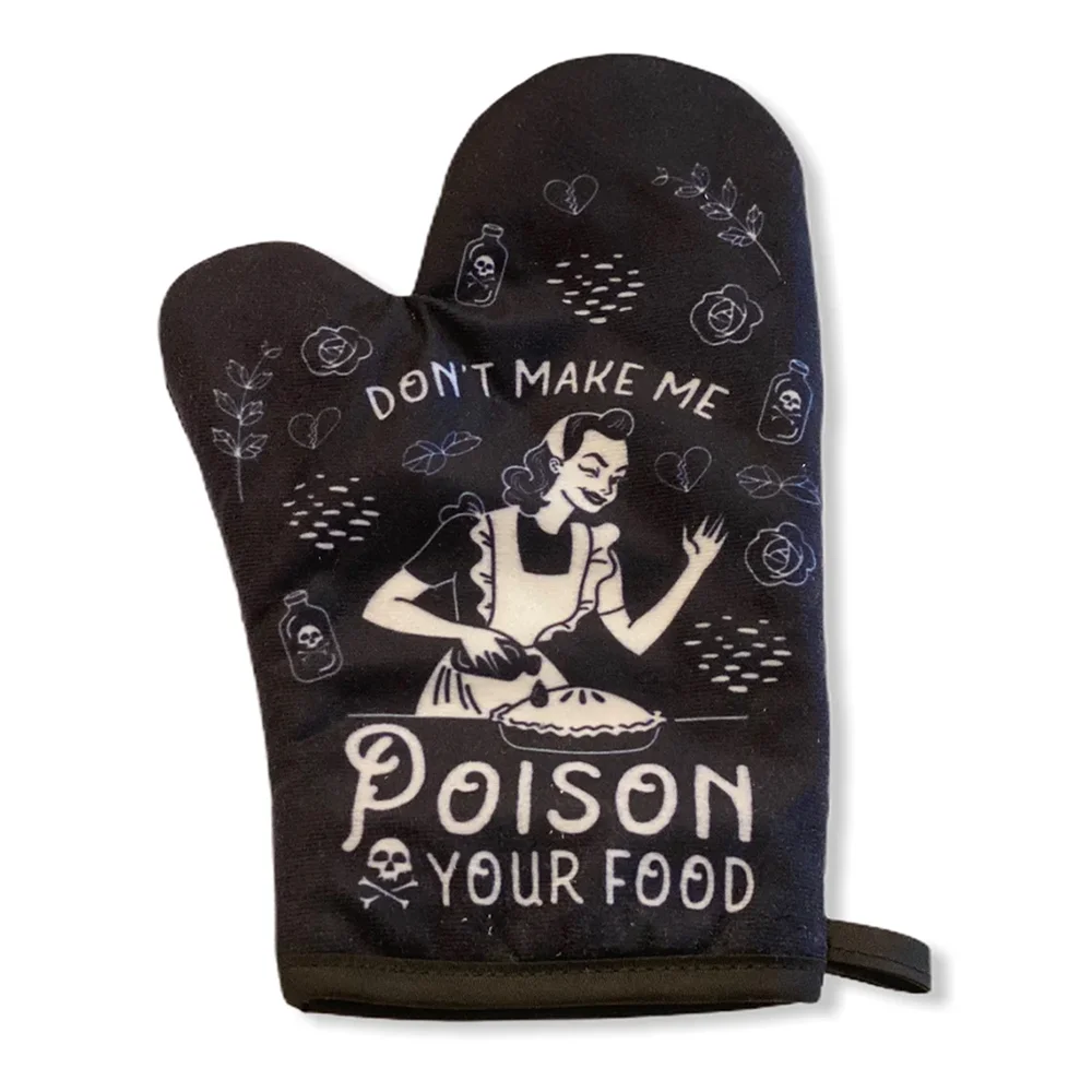 Halloween Don\'t Make Me Poison Your Food Oven Mitt Housewarming Gift Holder Hostess Funny Vintage for party decoration supplies