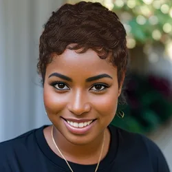 4inch machine made 30/brown/99j color150% density pixie cut short straight layerd human hair wig daily party cosplay use