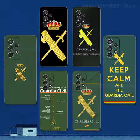 Spanish Guard Civil Emblem Phone Case For Samsung S22,S21,S20,S10,S9,S25,S24,S23,Ultra,FE,Plus,Lite,Soft Silicone Black Cover