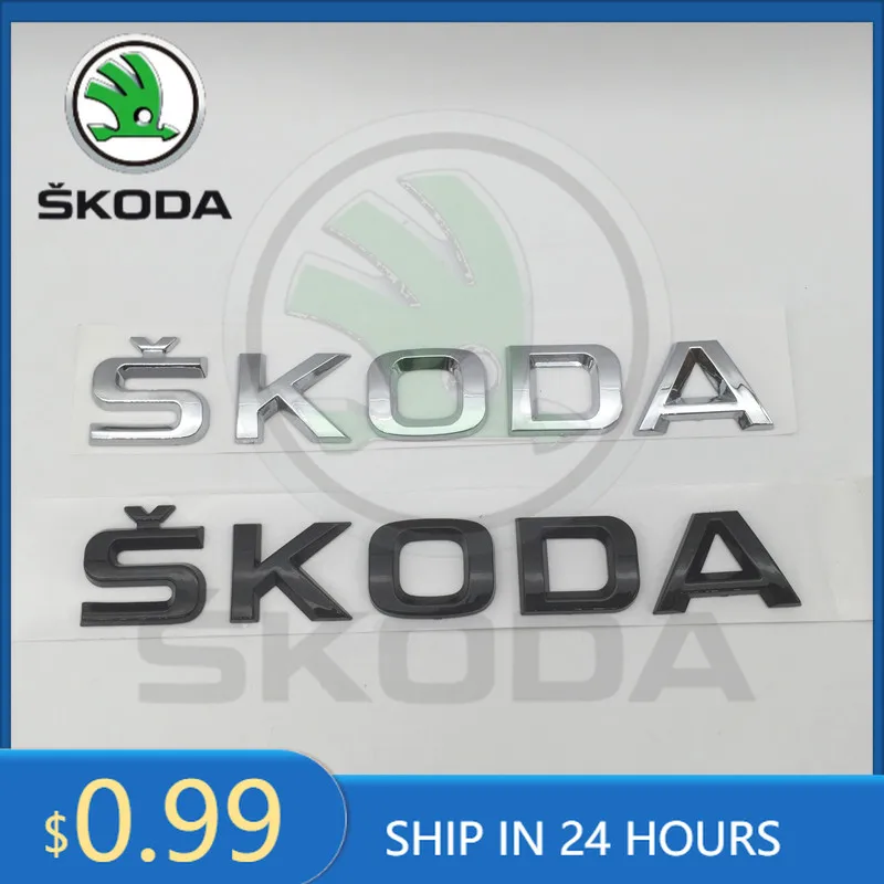 

For Skoda Octavia 2 3 1pcs 3D ABS High Quality Silver/black Car Letter Emblem Rear Tail Trunk Decals Badge Sticker Decal Styling