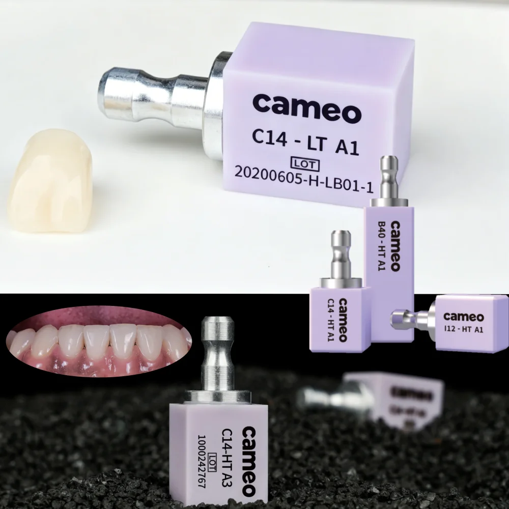 5Pcs/Box Dental Translucency Materials Glass Ceramic Blocks Aidite Cameo C14 CAD/CAM Lithium Disilicate Dentistry Materials