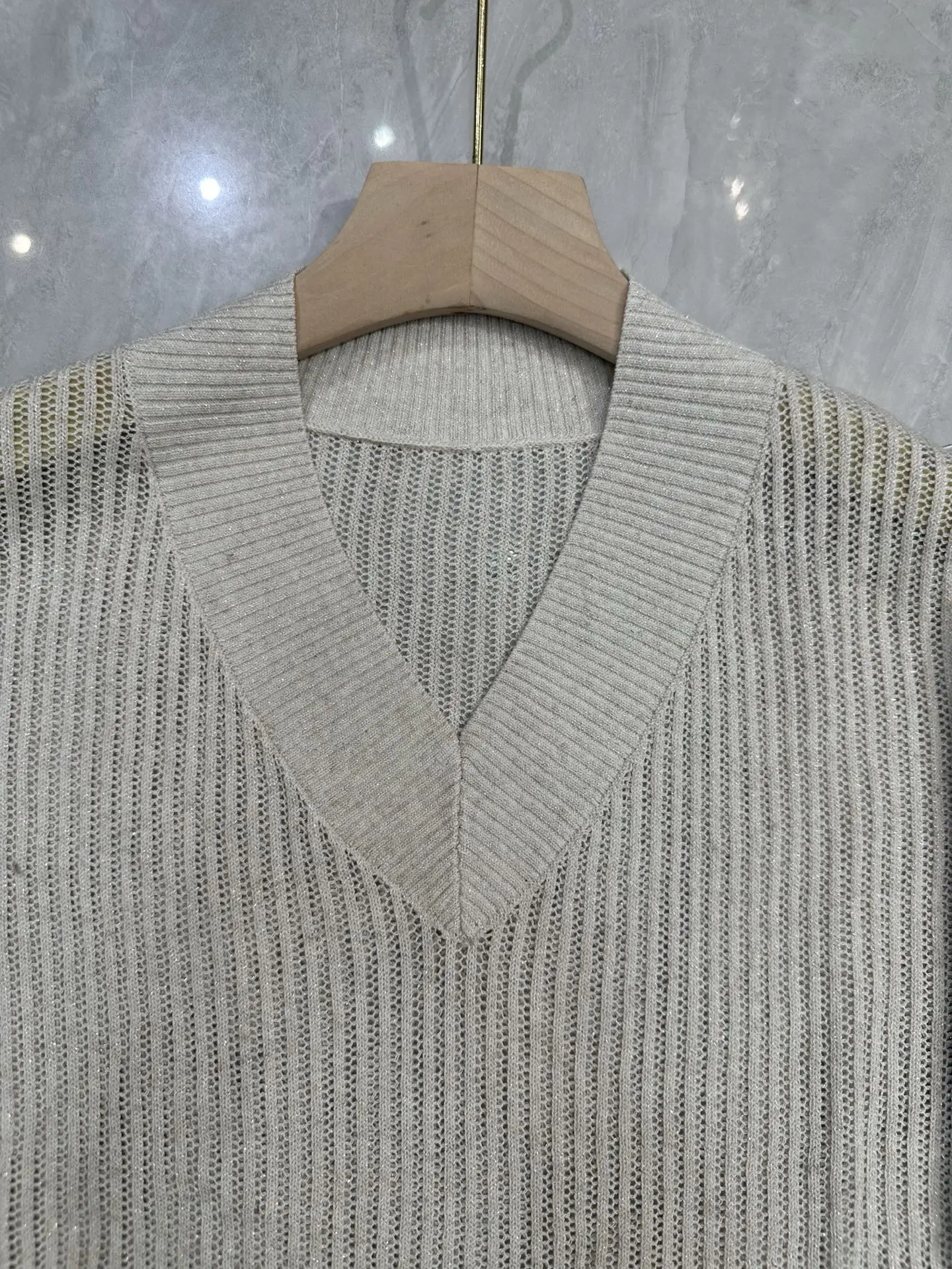 

2026 Spring/Summer New High-Quality Fashionable Casual Women'S V-Neck Loose Knit Sweater