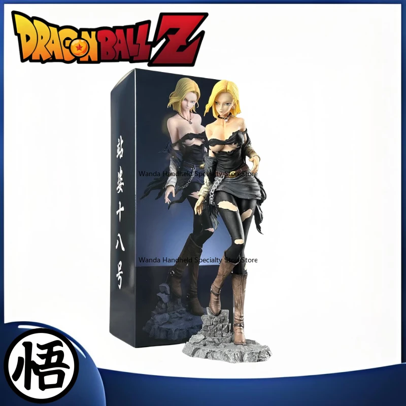 

In stock Dragon Ball The 18th artificial person has two heads Anime characters Collection figures Birthday gift studio Ornaments