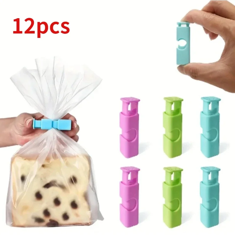 12/1 Pcs Food Sealing Clips Bread Storage Bag Clips For Snack Wrap Bags Spring Clamp Reusable Kitchen Organization Sealing Clamp