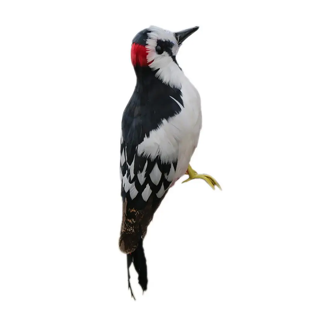 Artificial Woodpecker Feathered Bird Ornament Photo Props for Home Garden Yard Decor