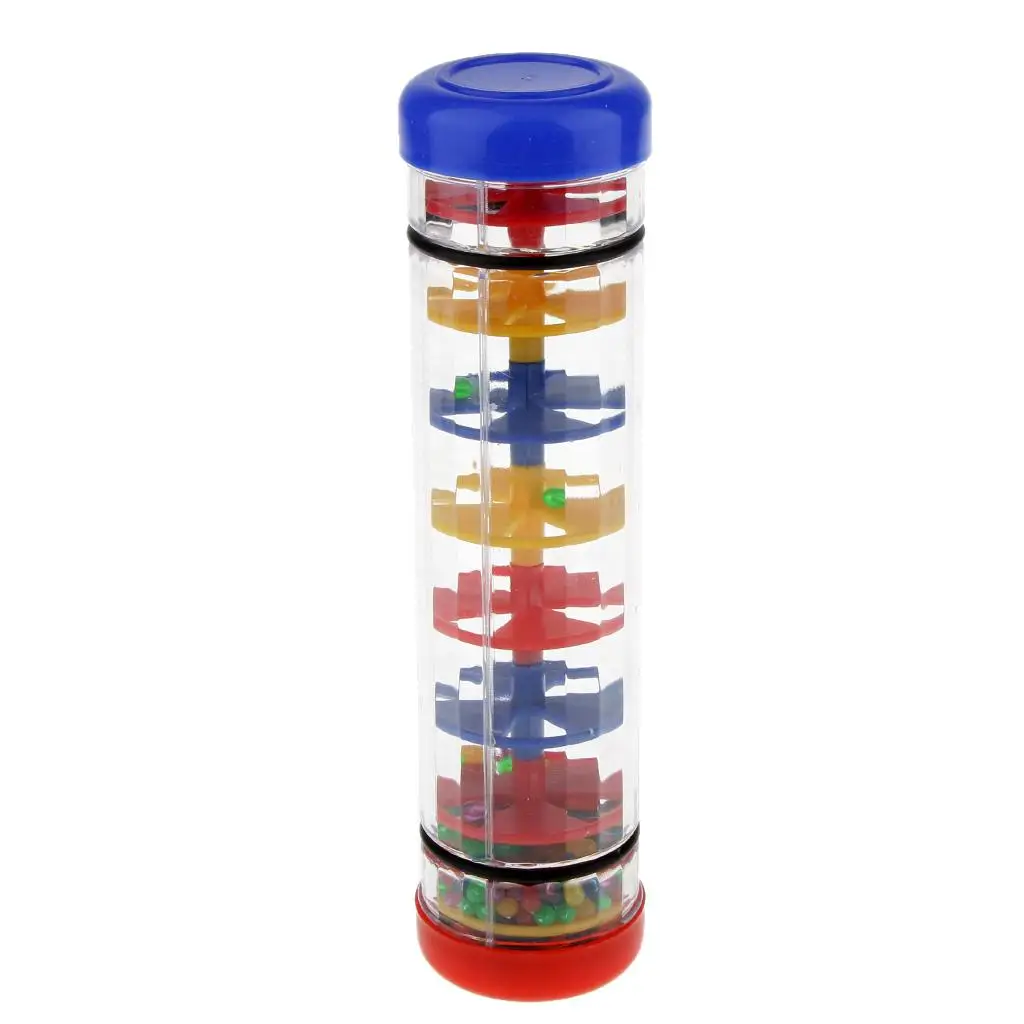 Music Rainmaker Shaker Plastic Rain Stick Sensory Instrument Toy Colorful Beads for Kids KTV Party