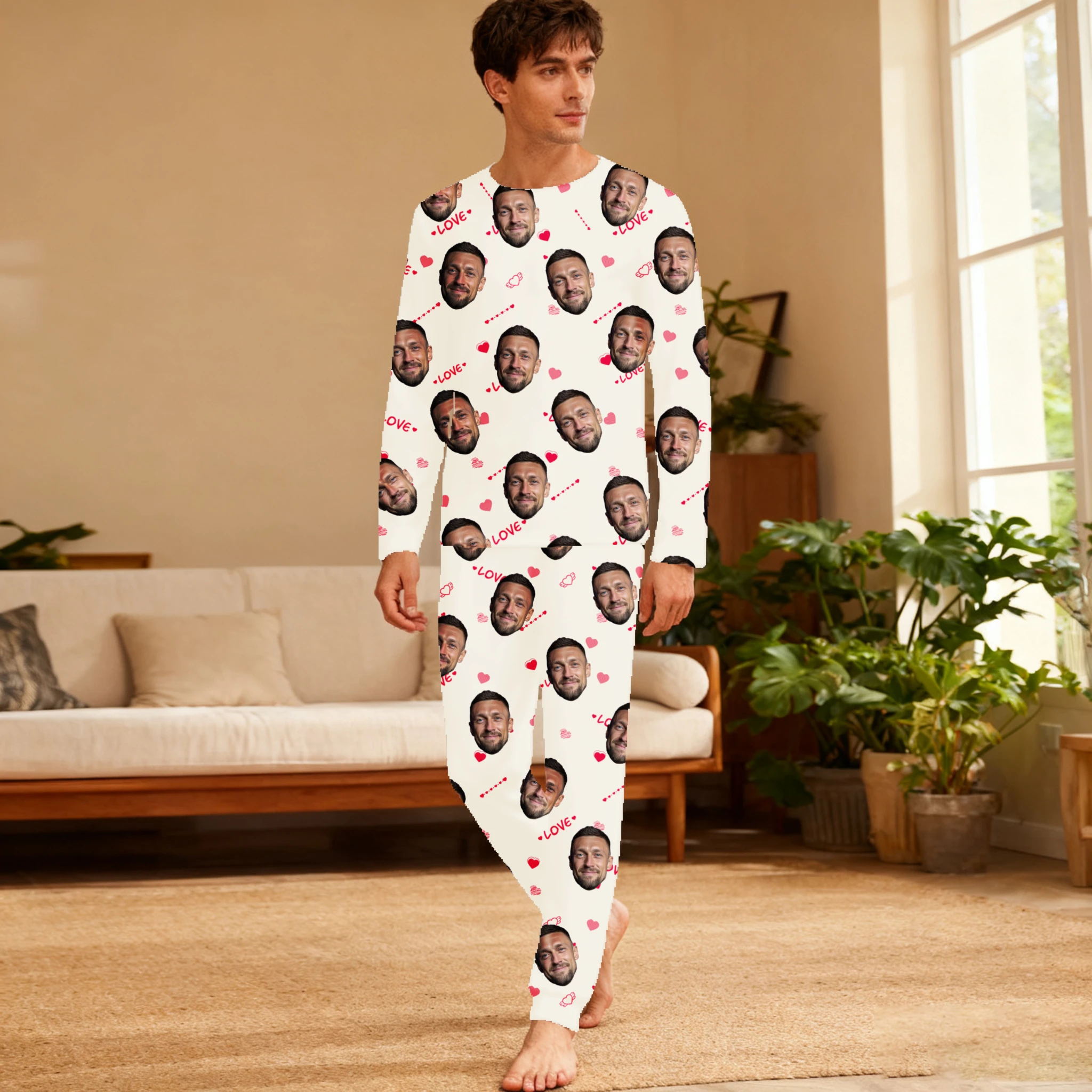 مخصص عيد الميلاد وجه الأسرة بيجامة مجموعات شخصية صور Homewear مجموعة