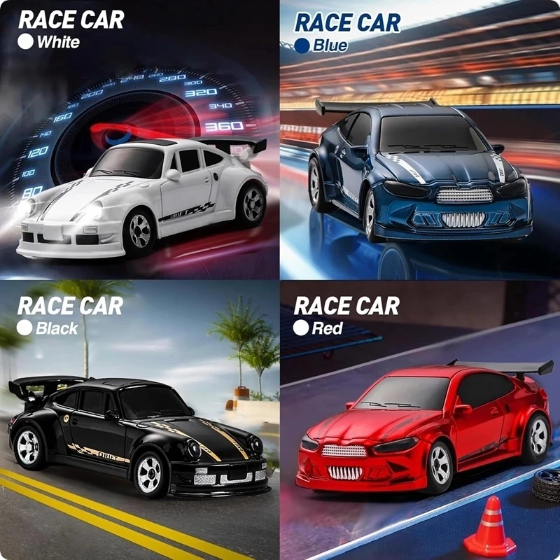 Novo 4wd 2.4ghz rc simulação mini drift carro palma modelo de corrida brinquedos de mesa 1/64 escala carro de controle remoto presente para crianças meninos