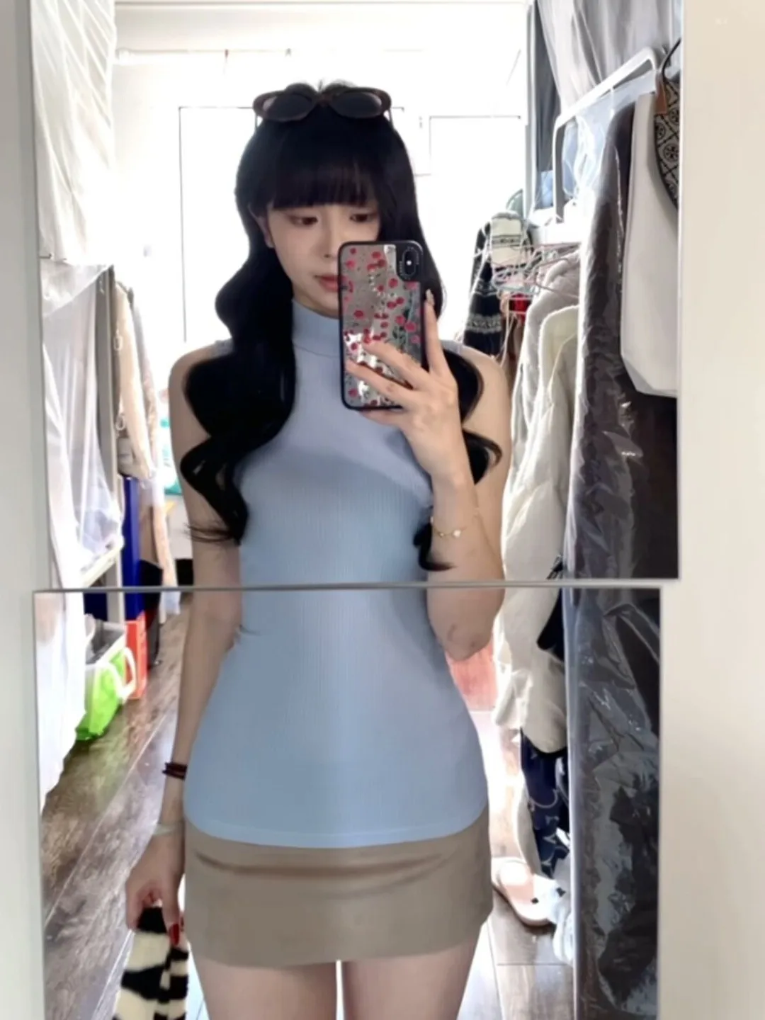 

Elegant Two-Piece Set Temperate Style Beautiful Top Half-Skirt Bodycon Summer Fashion Women's Comfortable Cotton round Neck T...