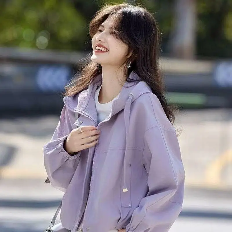 Korean Fashion Women's Hooded Sweatshirt Autumn New Item for Teenagers Loose and Versatile Casual Zipper Cardigan Student Tops