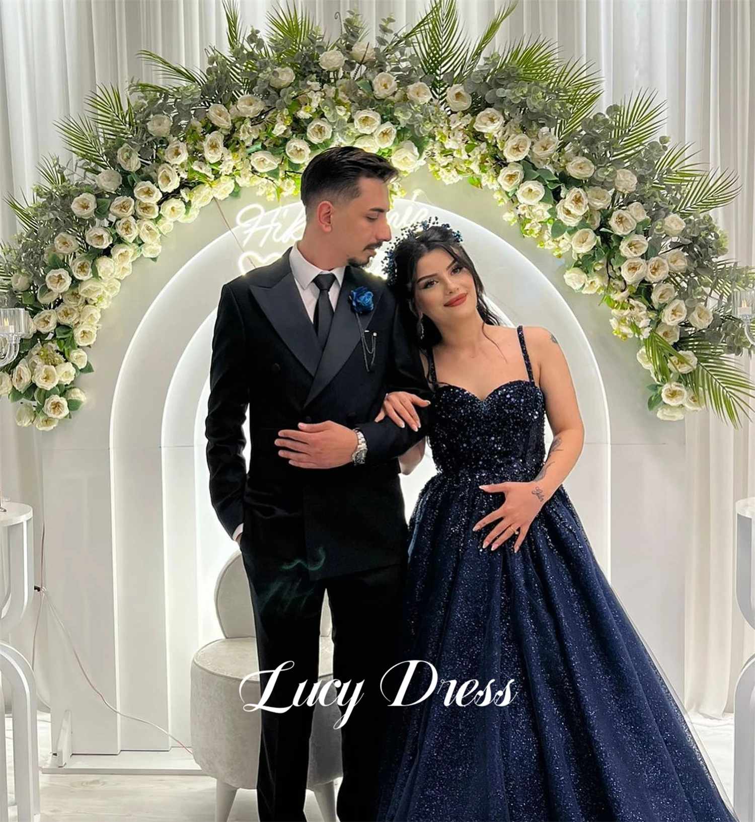 Lucy Women's Women Evening Dress Wedding Party Dark Blue Robes De Cocktail Dresses prom dresses party dresses فساتين سهرة