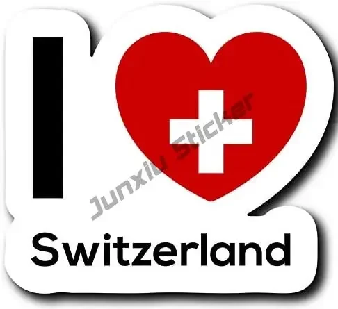 Switzerland Wave Flag Sticker Decal CH with Flag Sticker Country Code Vinyl Reflective Decal Truck Oval Decor Car Accessories