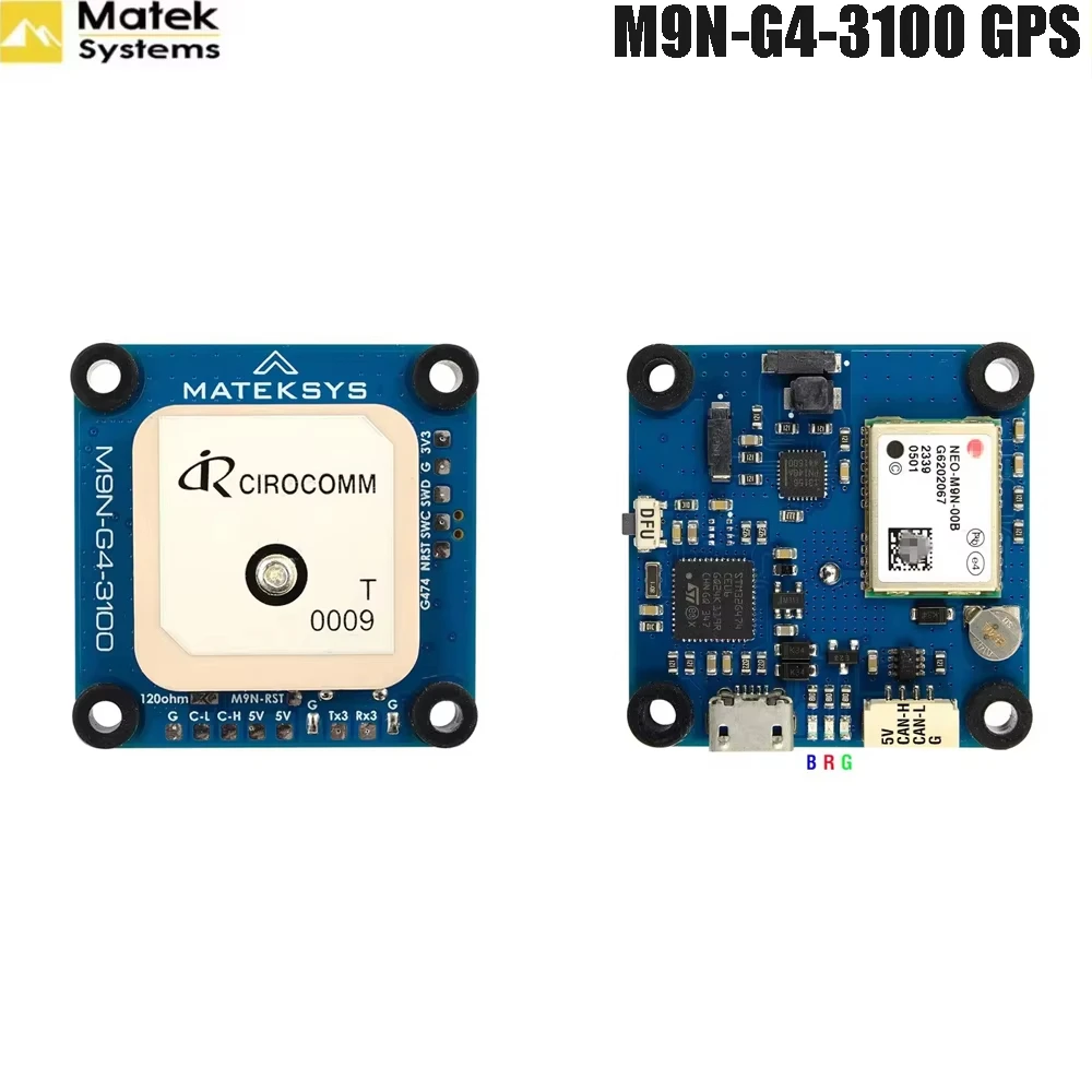MATEKSYS M9N-G4-3100 DroneCAN GNSS Module RM3100 Compass NEO-M9N G474 CAN FD UART MSP Drone GPS