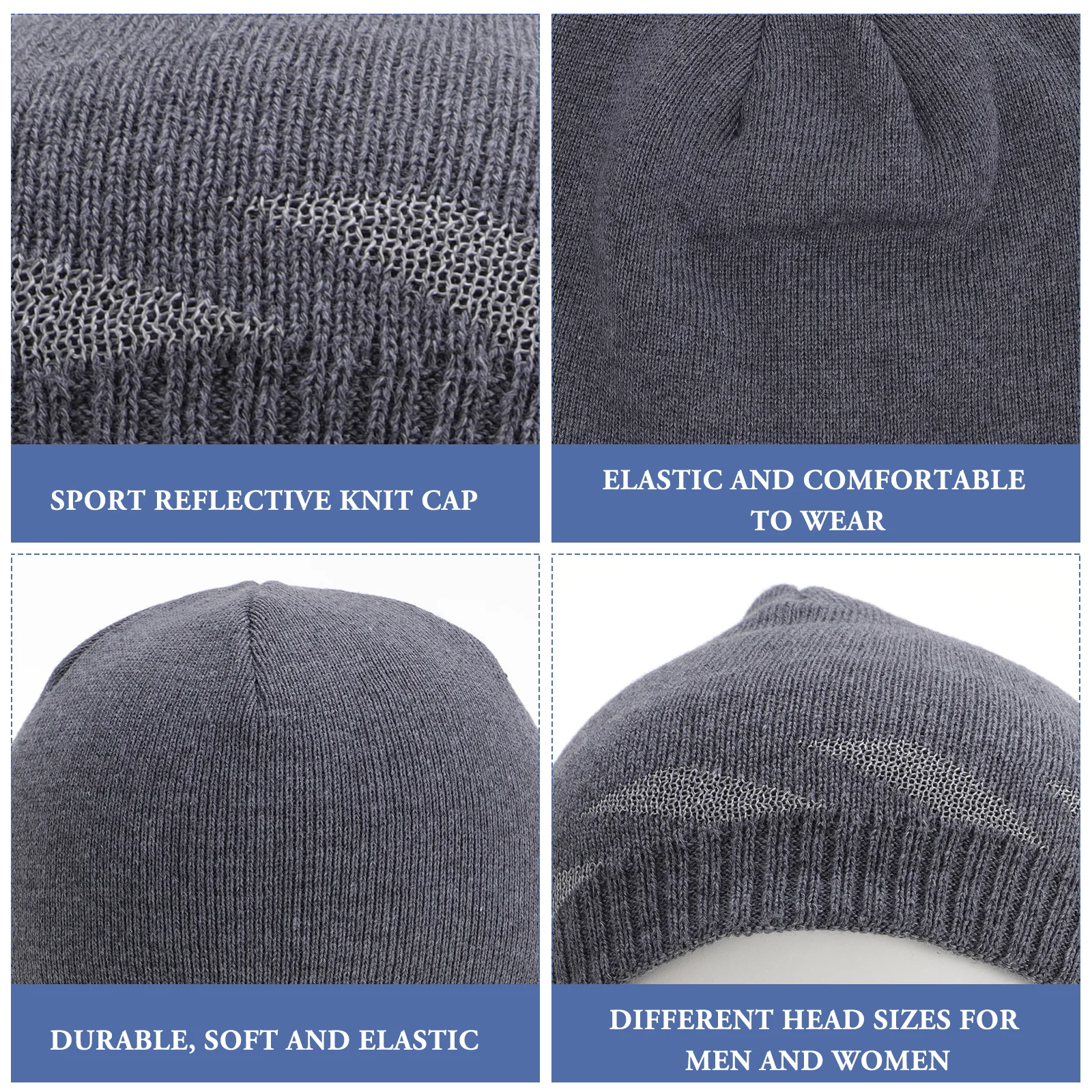 Stylish Reflective Knitting Hat Windproof Outdoor Warm Sports Cap Comfortable Breathable Reflective Knitted Hat
