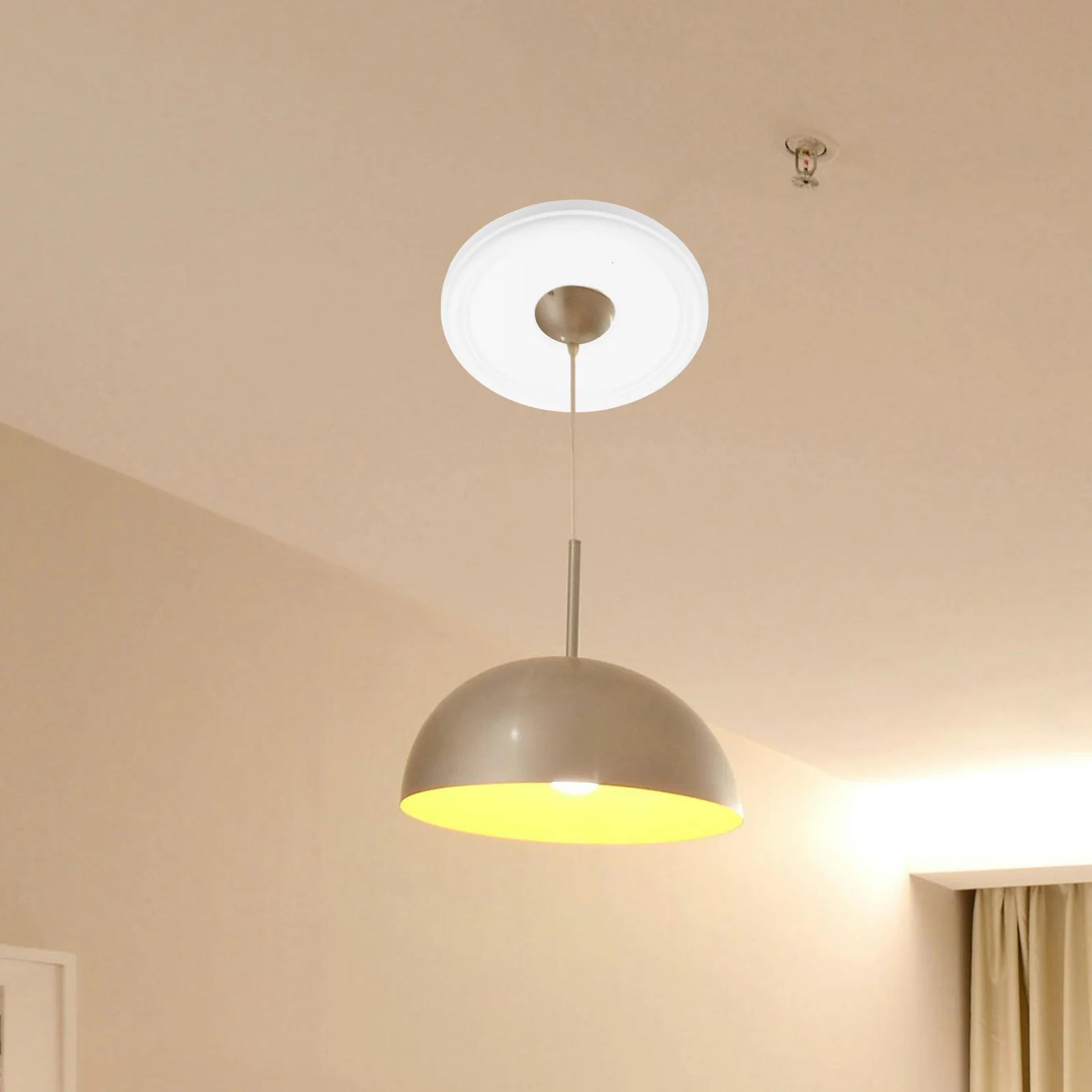 

1pc Ceiling Medallion White Round Decorative Cover For Light Fixtures Ceiling Fans Polyurethane Home Interior Decor