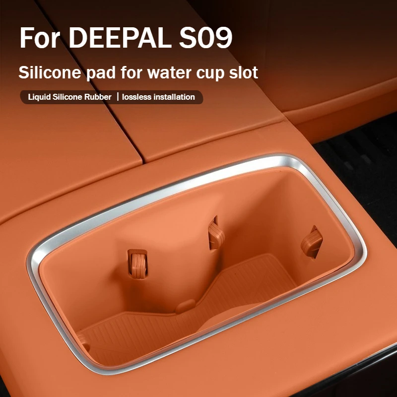 Car Central Control Water Cup Holder for Changan DEEPAL S09 Car Armrest Box Front Rear Water Cup Silicone Anti-slip Pad