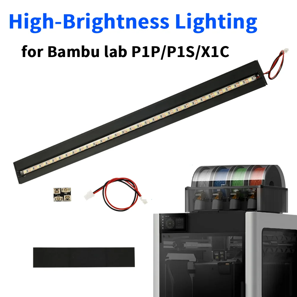 Panda Lux LED Light Bar Upgrade Kit High Brightness Lighting Magnetic Installation For Bambu-Lab P1P/P1S/X1C/X1E 3D Printers