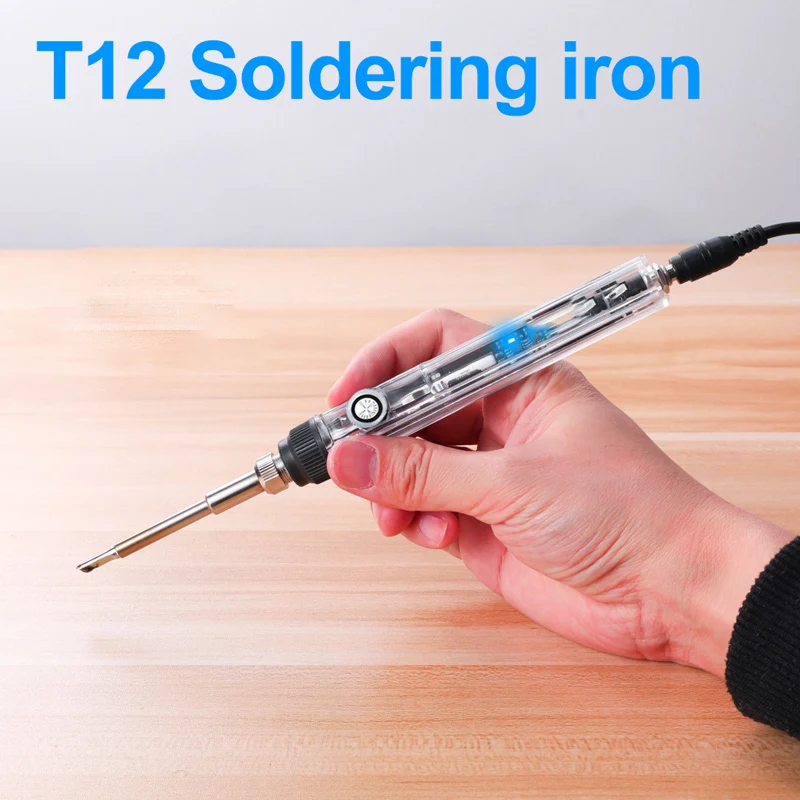 72W T12 Mini Electric Soldering Iron Adjustable Temperature Welding Station With Power Adapter Hot Melt Nut Heat Set Insert Tool