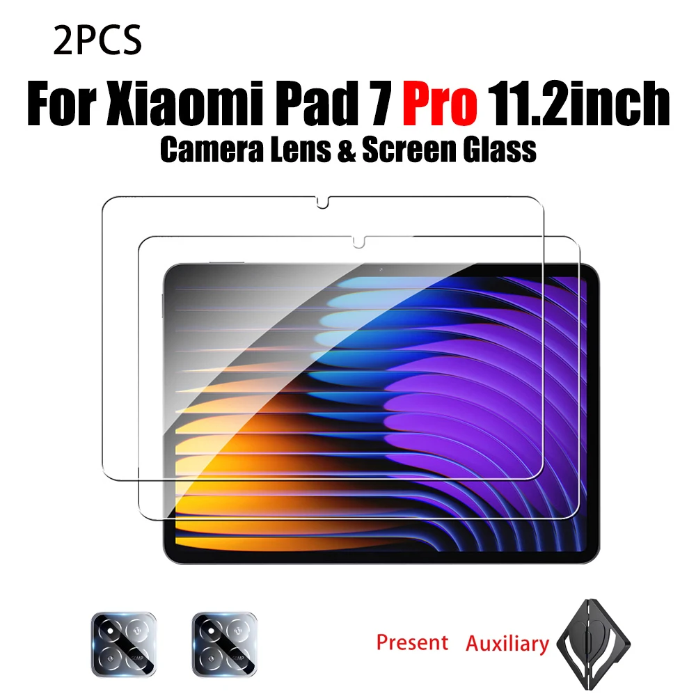 2PCS Screen Tempered Glass Protector For Xiaomi Pad8Pro 11.2 For Mi Pad8 7 6s 6pro Protective HD Glass With Lens Protection