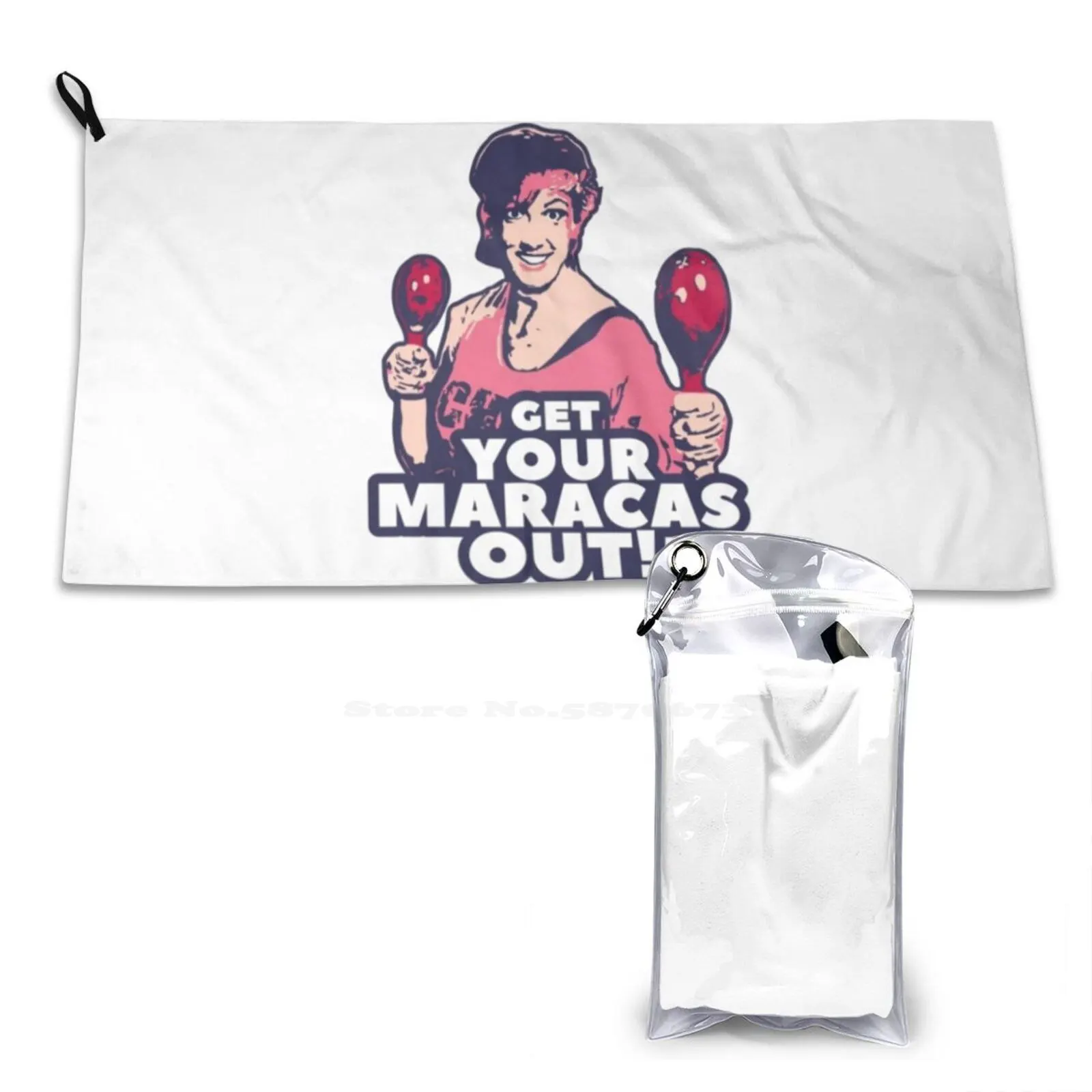 Miranda Hart-Get Your Maracas Out-Quotes-Pop Art Soft Towel Quick Dry Beach Towel Miranda Hart Such Fun Plunge Comedy Maracas