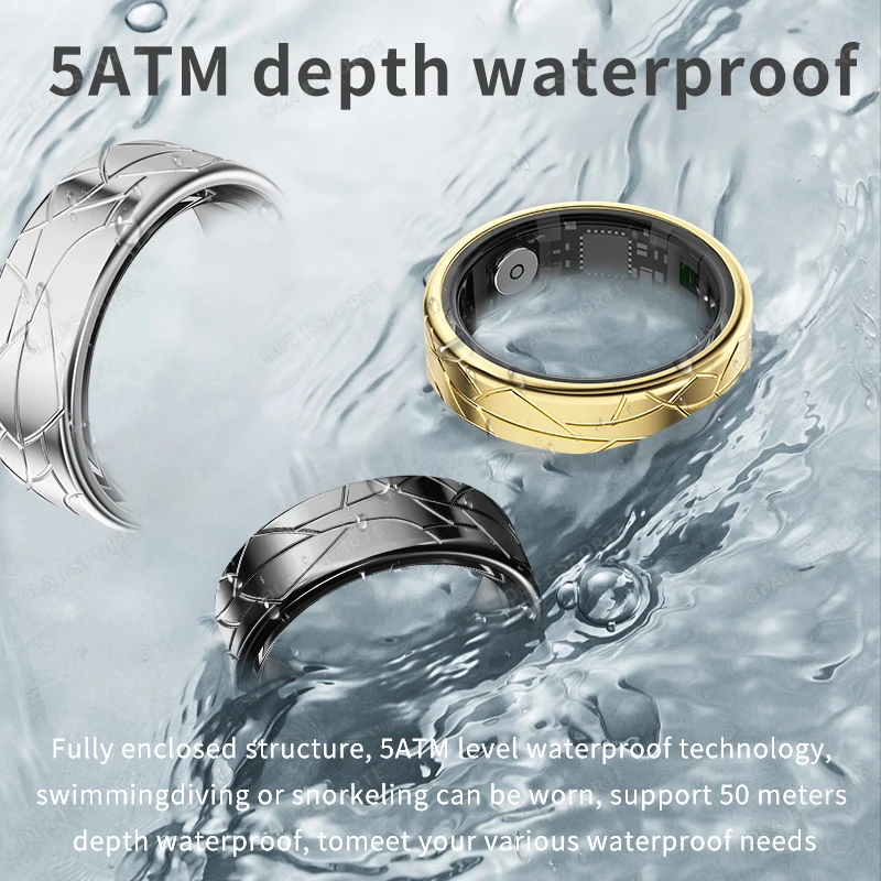 New Smart Ring Heart Rate Blood Oxygen Sleep Monitoring Rings Multi Sport Modes IP68 Waterproof Smart Ring Men Women Smartring