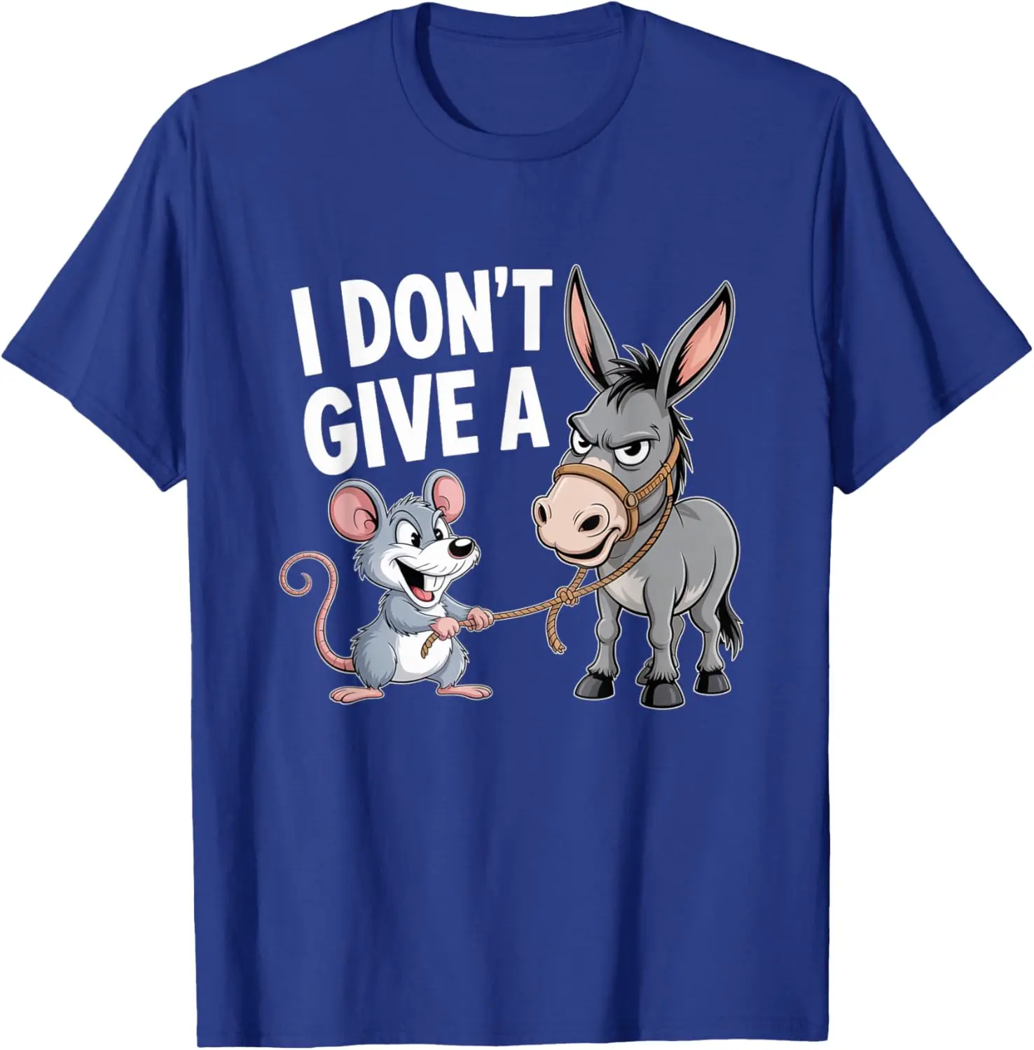 I Don't Give A Rat's Ass Fun Mouse Donkey Humor T-Shirt Men Women Cartoon Humorous Satire Animal Streetwear