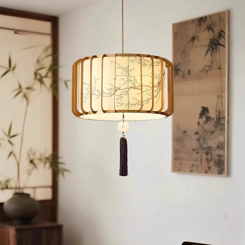 Modern Chinese Style Bedroom Pendant Lamp for Living Room Dining Room Study Tea Room Closet Zen Lighting Decorative Fixture