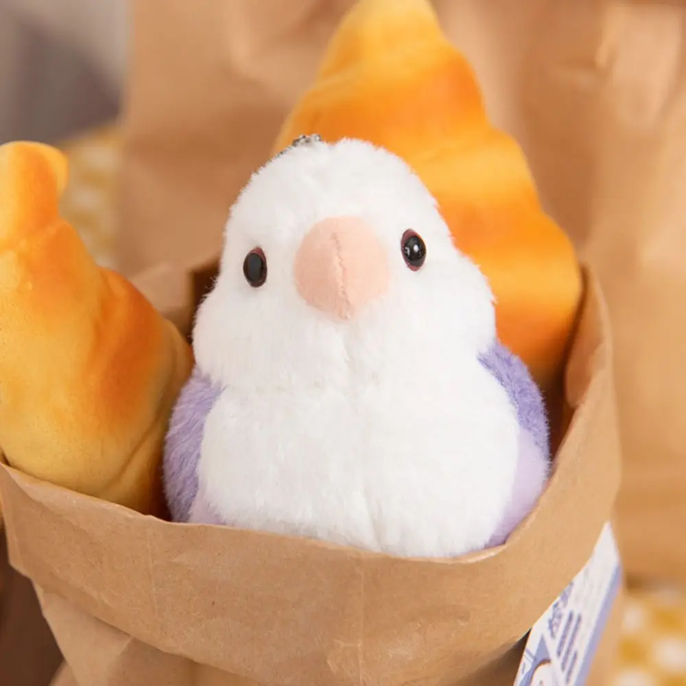 Simulation Bird Bird Plush Pendant Cartoon Cloth Doll Bird Plush Doll Keyring Purple Soft Bird Plush Keychain Backpack Pendant