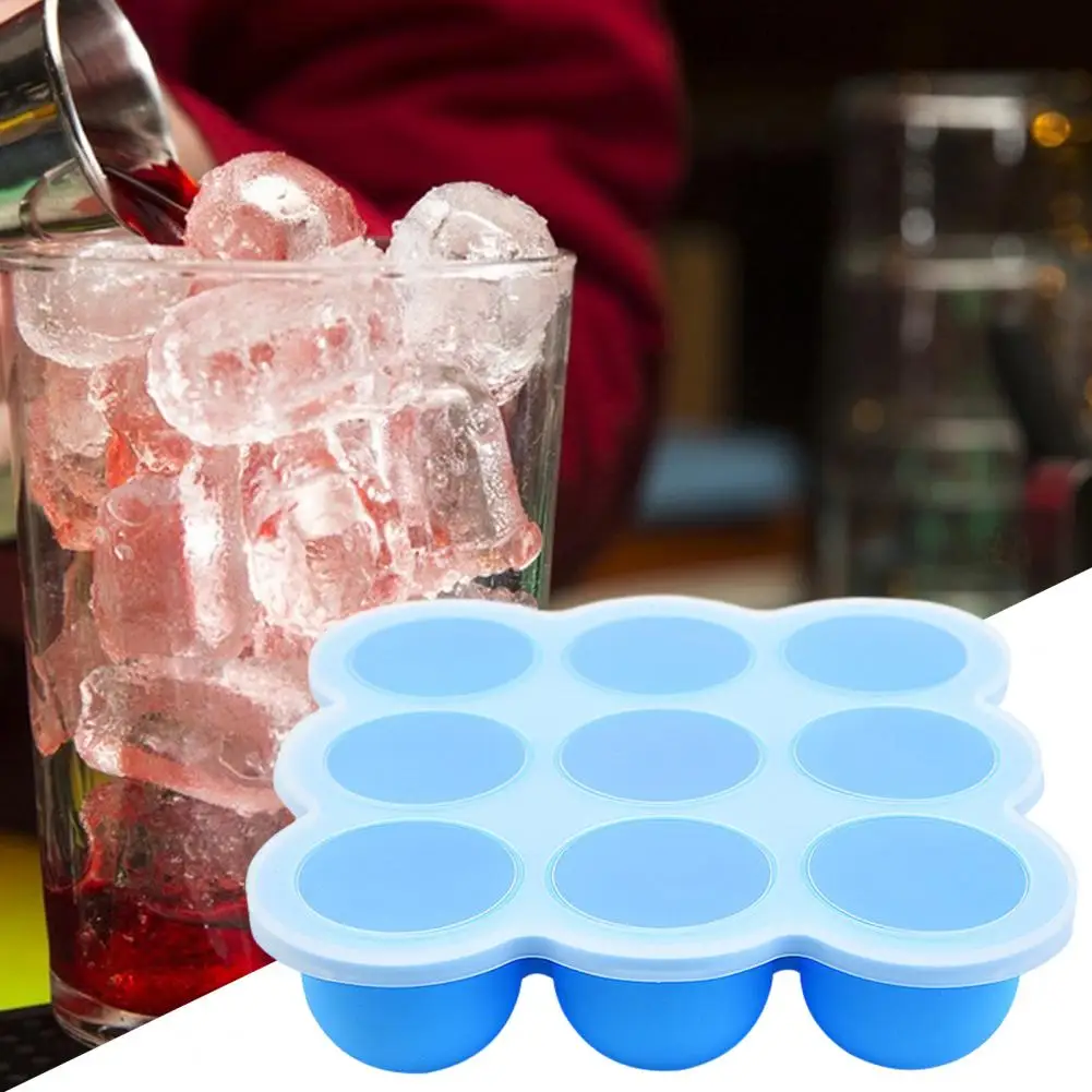 Food-grade Silicone Ice Mold Ice Cube Mold with Cylindrical Shapes Food-grade Silicone Ice Cube Mold Tray with Lid Baby Food