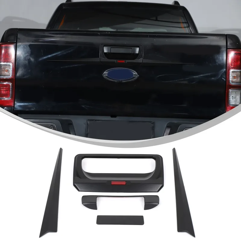 

For Ford Ranger 2015-2021 ABS Black Car Tailgate Handle Cover Trim Rear Tail Door Decoration Strip Sticker Auto Accessories