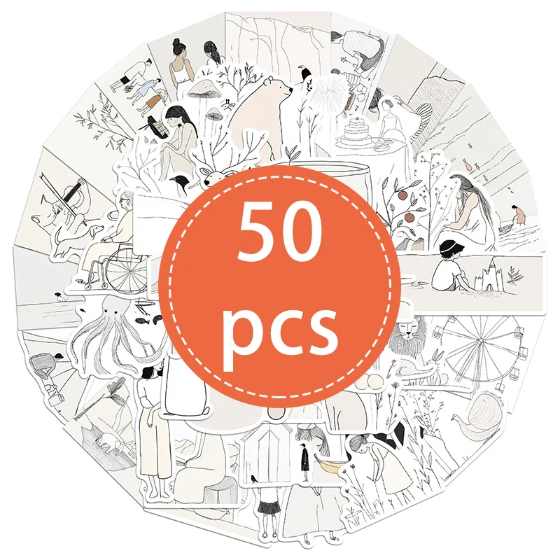 

50 шт., наклейки для творчества, художественные линии, сделай сам, эстетическое украшение, чехол для телефона, чемодан для ноутбука, скейтборд, граффити, наклейки, игрушки, подарки