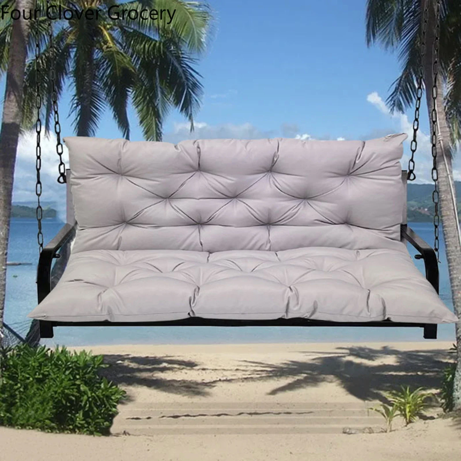 

Garden Bench Cushion Outdoor Thicken Swing Cushions with Backrest 2/3 Seater Waterproof Cushion for Garden Furniture Sofa Pad